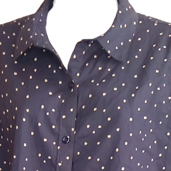 Garnet Hill polka dot button up blouse top. Sz. 10 - Picture 3 of 4